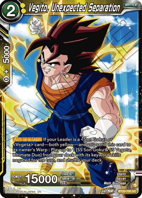 Vegito, separación inesperada (BT20-100) [Poder absorbido] 