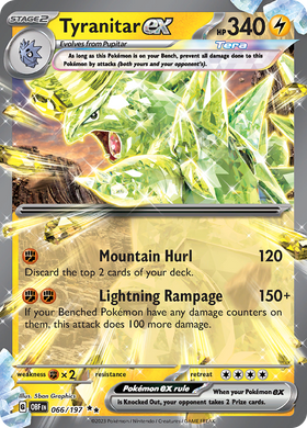 Tyranitar ex (066/197) [Scarlet &amp; Violet: Llamas de obsidiana] 
