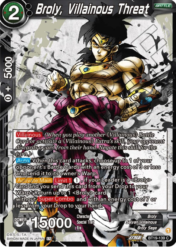 Broly, la amenaza del villano (BT19-139) [Ambición del luchador] 
