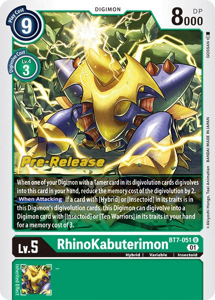 RhinoKabuterimon [BT7-051] [Tarjetas de prelanzamiento de Next Adventure] 