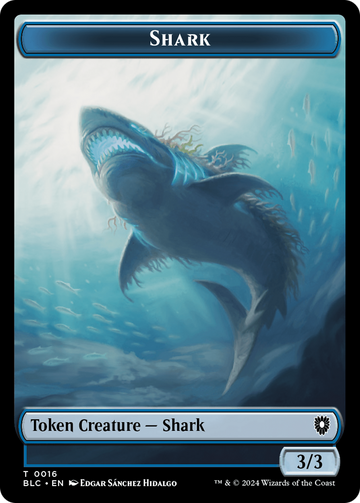 Bird (011) // Shark Double-Sided Token [Bloomburrow Commander Tokens] - 0