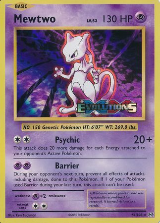 Mewtwo (51/108) (Prelanzamiento de XY Evolutions) [Promociones de XY: Black Star] 