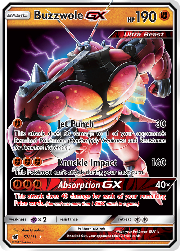 Buzzwole GX (57/111) [Sol y Luna: Invasión Carmesí] 