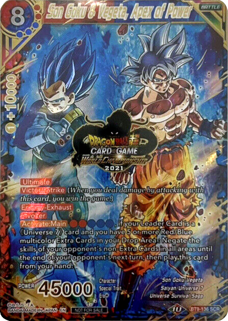 Son Goku y Vegeta, la cumbre del poder (Campeonato Mundial 2021) (BT9-136) [Tarjetas de promoción del torneo] 