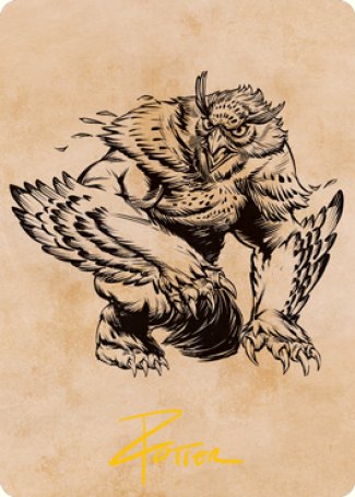 Tarjeta de arte de Owlbear (escaparate) (firma estampada en dorado) [Serie de arte de Dungeons &amp; Dragons: Adventures in the Forgotten Realms] 
