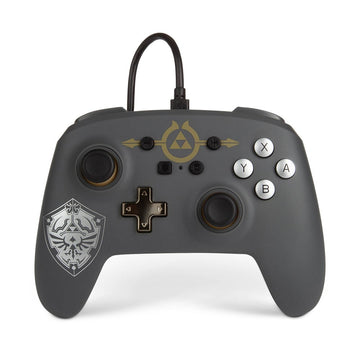 Red Fox Gaming - Hickory - PowerA Enhanced Wired Controller Legend of Zelda Hylian Shield - Video Game - Nintendo Switch
