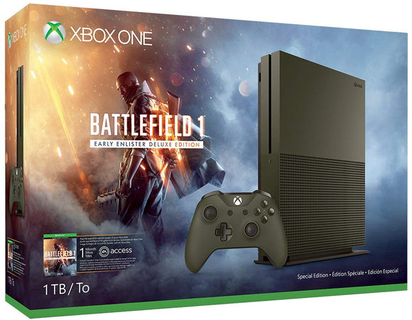 Xbox One S 1TB [Battlefield 1 Special Edition Military Green] - Xbox One
