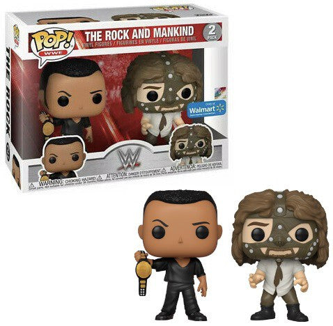 WWE - The Rock and Mankind (Only at Walmart Exclusive) 2-Pack - POP!