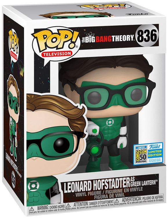 The Big Bang Theory - Leonard Hofstadter as Green Lantern (Funko 2019 Summer Convention Exclusive) #836 - POP!