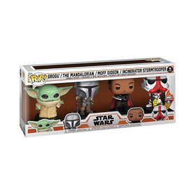 Star Wars - Grogu/ The Mandalorian/ Moff Gideon/ Incinerator Stormtrooper (GITD) 4 Pack - POP!
