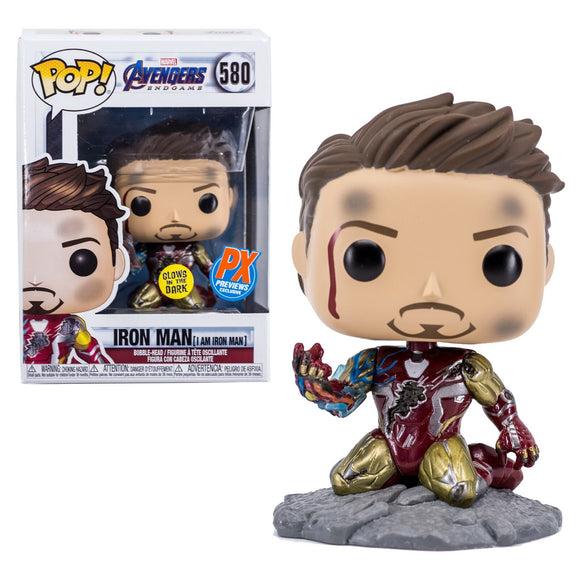 Marvel Avengers Endgame - Iron Man [I Am Iron Man] (GitD) (PX Previews Exclusive) #580 - POP!