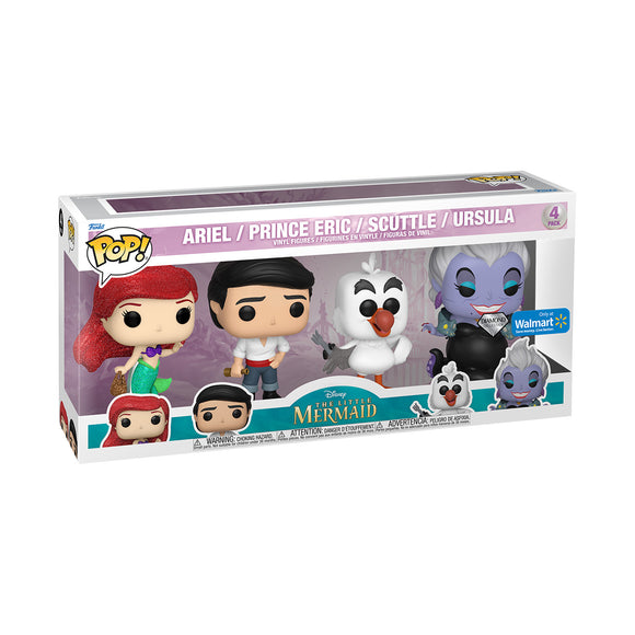 Disney - Ariel / Prince Eric / Scuttle / Ursula (Diamond Exclusive) (Walmart Exclusive) 4 Pack - POP!